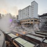 冬の草津温泉　湯畑