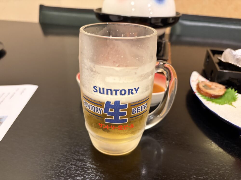 太陽館の夕食と一緒に楽しんだビール